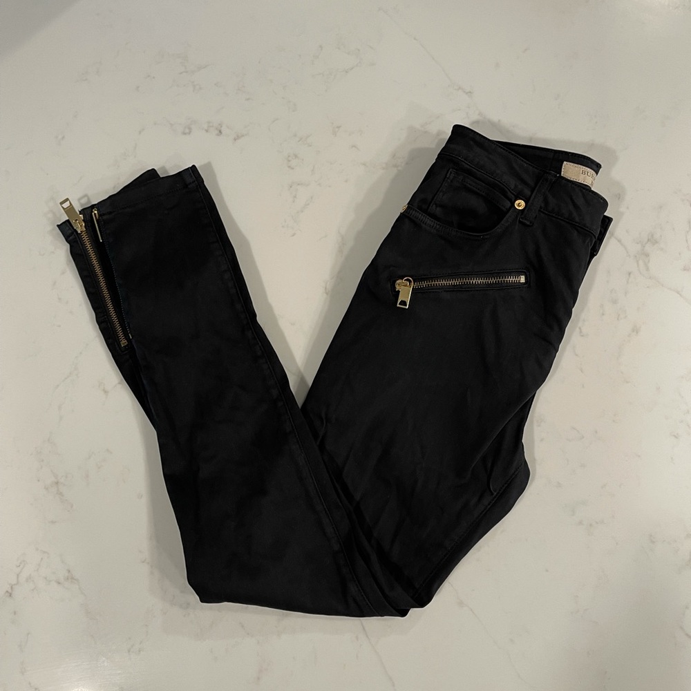 Burberry Brit - Black Skinny Jeans w/ Gold Zippers